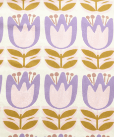 Large Tulip Viscose Fabric Lenzing Ecovero Lightweight White Floral 138cm Wide