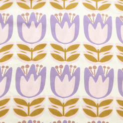Large Tulip Viscose Fabric Lenzing Ecovero Lightweight White Floral 138cm Wide