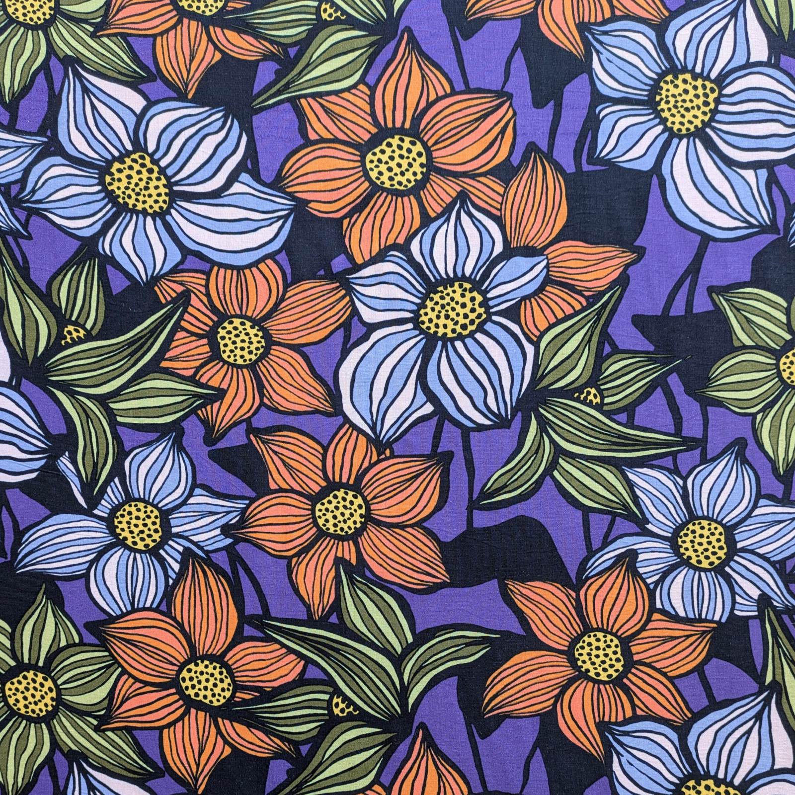Wild Blooms Viscose Fabric Lenzing Ecovero Lightweight Purple Floral 138cm Wide 1 Wild Blooms Viscose Fabric Lenzing Ecovero Lightweight Purple Floral 138cm Wide