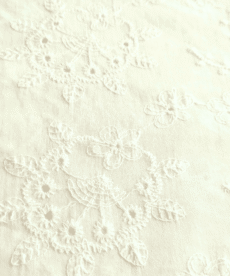 Fan Floral On White Broderie Anglaise Cotton Fabric 135cm Wide