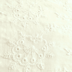 Fan Floral On White Broderie Anglaise Cotton Fabric 135cm Wide