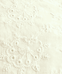 Fan Floral On White Broderie Anglaise Cotton Fabric 135cm Wide