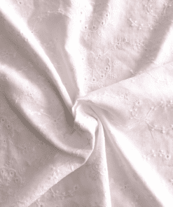 Fan Floral On White Broderie Anglaise Cotton Fabric 135cm Wide