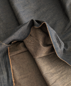 Blue & Orange Yarn-Dyed Cotton Chambray Fabric Lightweight 140cm Wide By the Half Metre