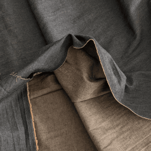 Blue & Orange Yarn-Dyed Cotton Chambray Fabric Lightweight 140cm Wide By the Half Metre