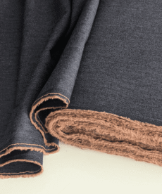 Blue & Orange Yarn-Dyed Cotton Chambray Fabric Lightweight 140cm Wide By the Half Metre