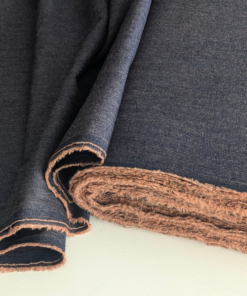 Blue & Orange Yarn-Dyed Cotton Chambray Fabric Lightweight 140cm Wide By the Half Metre