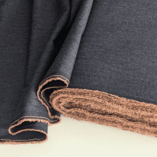 Blue & Orange Yarn-Dyed Cotton Chambray Fabric Lightweight 140cm Wide By the Half Metre