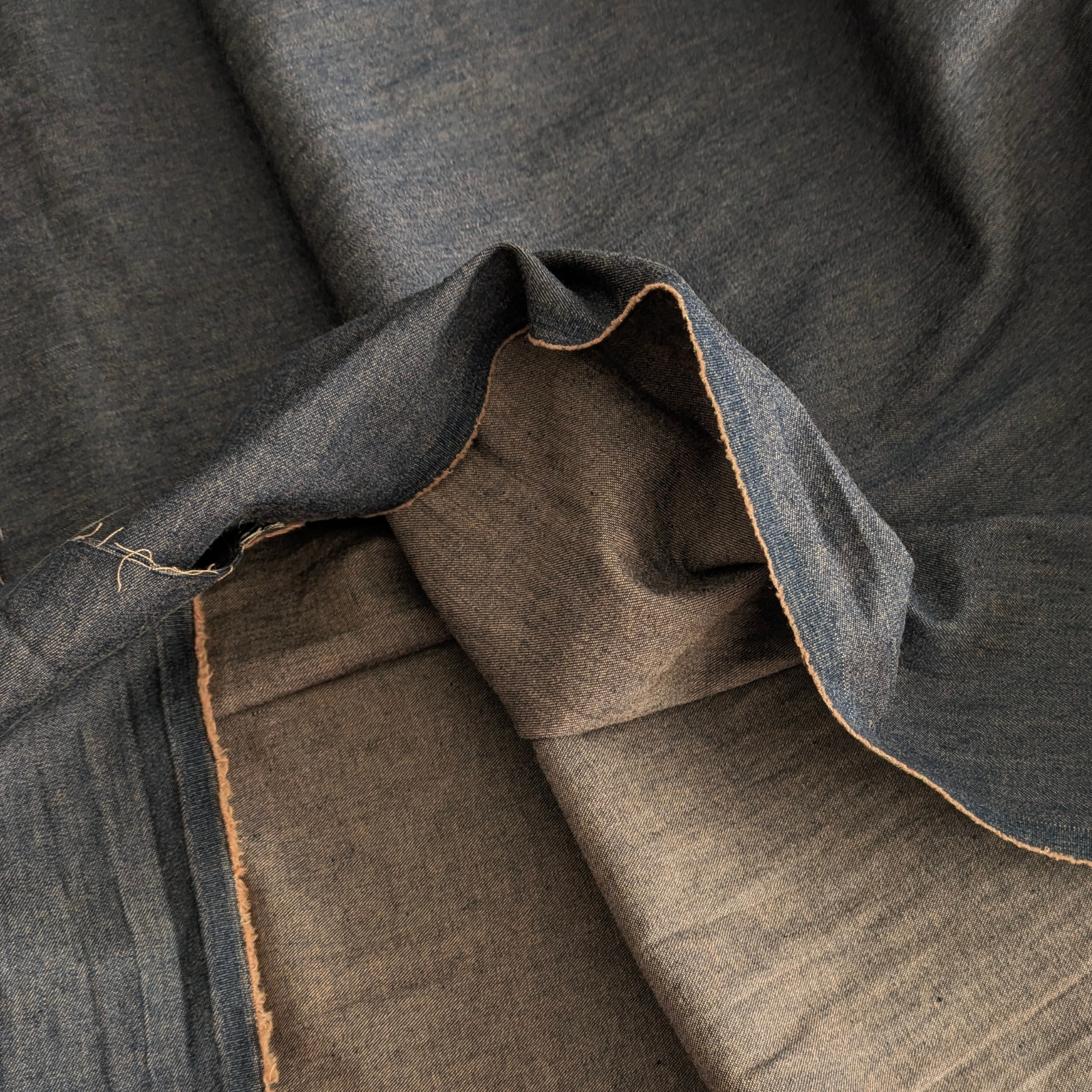 Blue & Orange Yarn-Dyed Cotton Chambray Fabric Lightweight 140cm Wide By the Half Metre 2 Blue & Orange Yarn-Dyed Cotton Chambray Fabric Lightweight 140cm Wide By the Half Metre