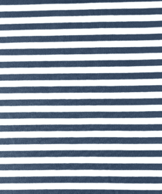Yarn Dyed Stripe Navy & White Cotton Jersey Fabric 150cm Wide