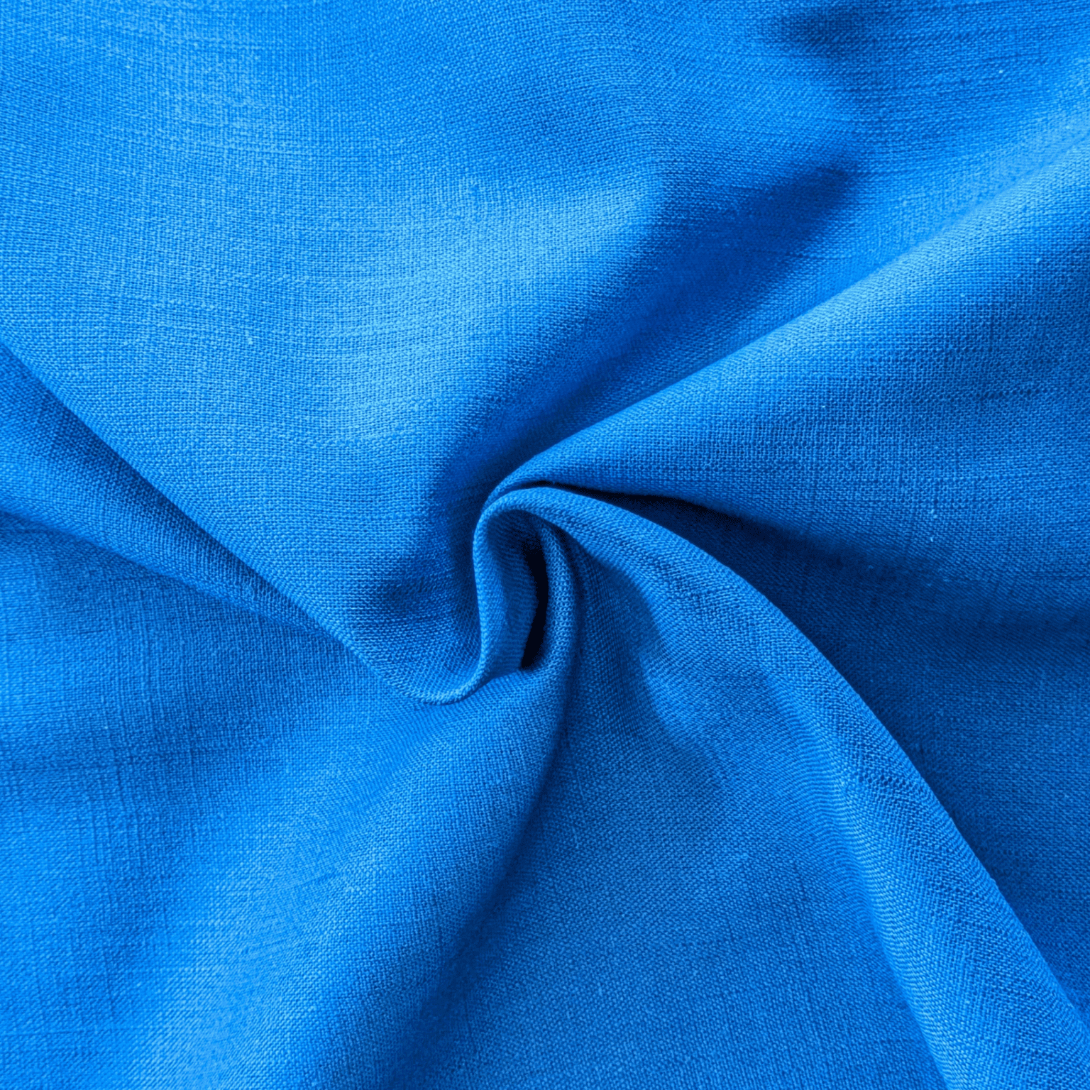 Bright Blue Washed Linen Fabric 100% Linen Breathable Dress Material 136cm Wide