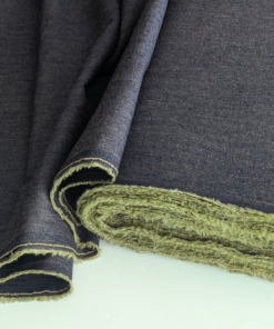 Blue & Yellow Yarn-Dyed Cotton Chambray Fabric Lightweight 140cm Wide By the Half Metre