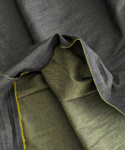 Blue & Yellow Yarn-Dyed Cotton Chambray Fabric Lightweight 140cm Wide By the Half Metre