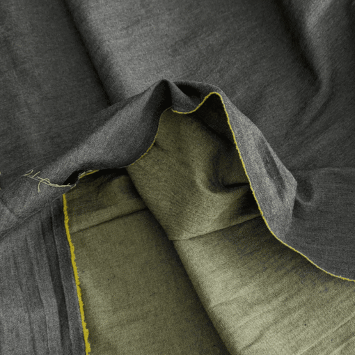 Blue & Yellow Yarn-Dyed Cotton Chambray Fabric Lightweight 140cm Wide By the Half Metre