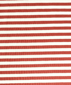 Yarn Dyed Stripe Terracotta Red & White Cotton Jersey Fabric 150cm Wide