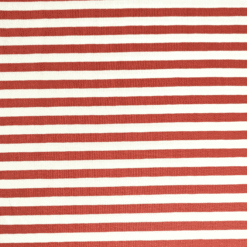 Yarn Dyed Stripe Terracotta Red & White Cotton Jersey Fabric 150cm Wide