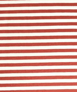 Yarn Dyed Stripe Terracotta Red & White Cotton Jersey Fabric 150cm Wide