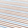 Fine Printed Stripe Browns & Teal On Cream Cotton Jersey Fabric 150cm Wide