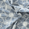 Floral Embroidered Cotton Chambray Fabric 132cm Wide