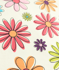 Sketchy Flowers Cotton Jersey Fabric 148cm Wide