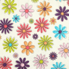 Sketchy Flowers Cotton Jersey Fabric 148cm Wide