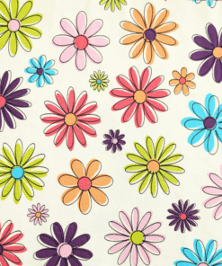 Sketchy Flowers Cotton Jersey Fabric 148cm Wide