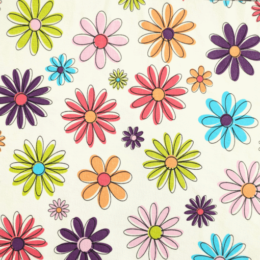 Sketchy Flowers Cotton Jersey Fabric 148cm Wide
