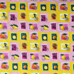 Fruit Stamps Digital Print Cotton Fabric 140cm Wide