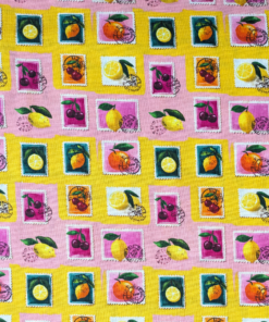 Fruit Stamps Digital Print Cotton Fabric 140cm Wide