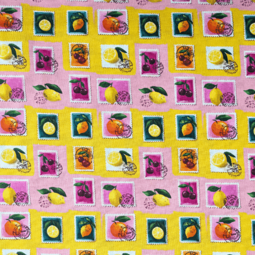 Fruit Stamps Digital Print Cotton Fabric 140cm Wide