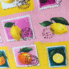 Fruit Stamps Digital Print Cotton Fabric 140cm Wide