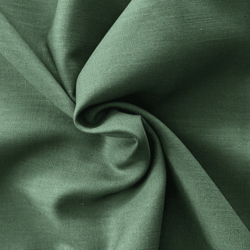 Olive Green Washed Linen Fabric 100% Linen Breathable Dress Material 136cm Wide