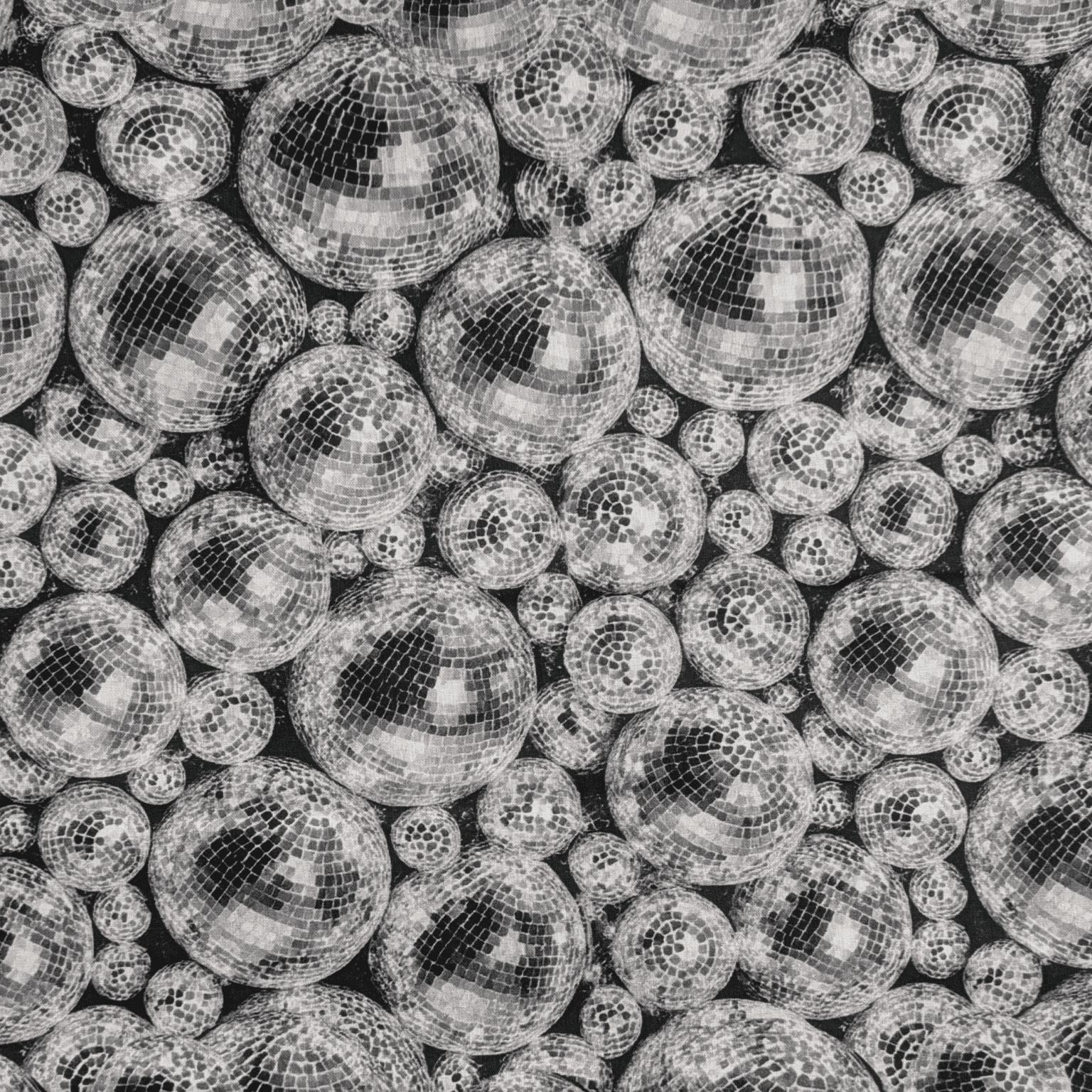Disco Balls Digital Print Cotton Fabric 140cm Wide