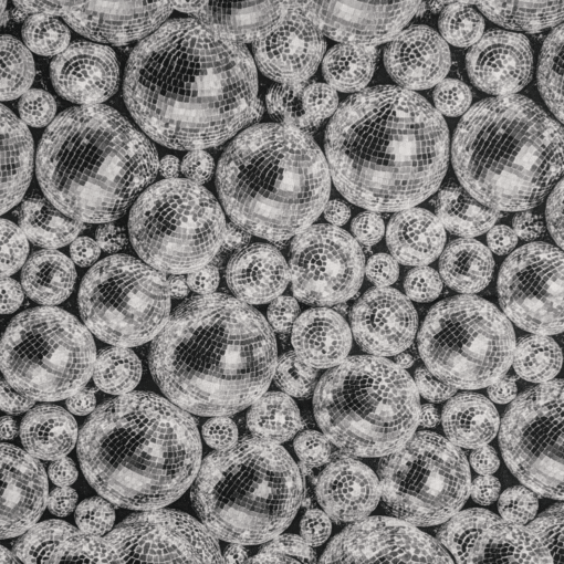 Disco Balls Digital Print Cotton Fabric 140cm Wide