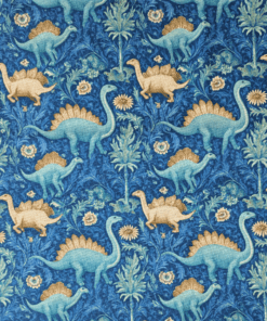 William Morris Dinosaurs Digital Print Cotton Fabric 140cm Wide