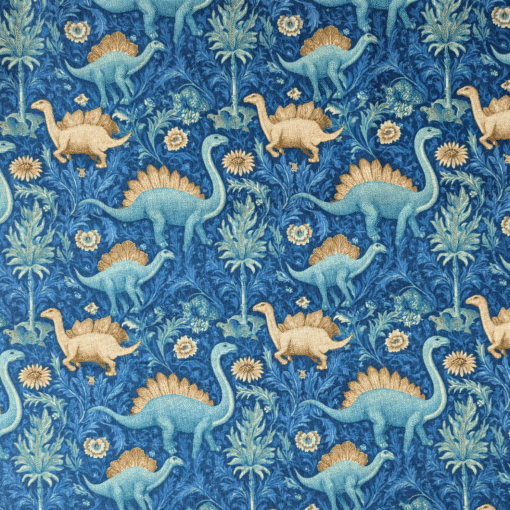 William Morris Dinosaurs Digital Print Cotton Fabric 140cm Wide