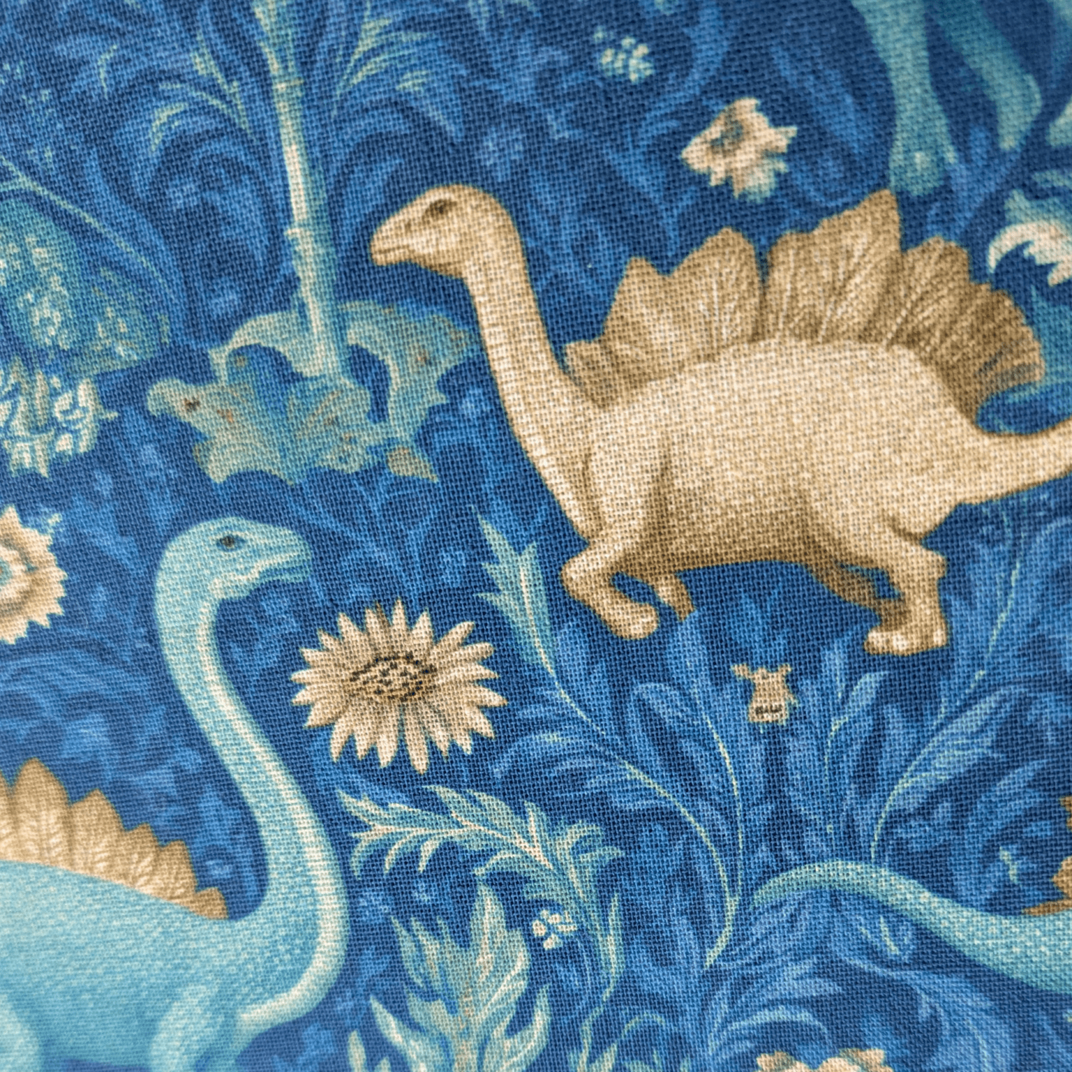 William Morris Dinosaurs Digital Print Cotton Fabric 140cm Wide