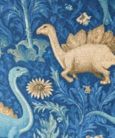 William Morris Dinosaurs Digital Print Cotton Fabric 140cm Wide