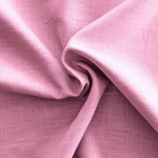 Rose Pink Washed Linen Fabric 100% Linen Breathable Dress Material 136cm Wide