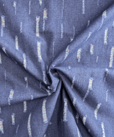 Ripped Distressed Denim Fabric Dark Blue With Coloured Yarns Material 150cm Wide