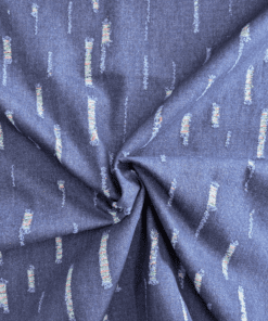 Ripped Distressed Denim Fabric Dark Blue With Coloured Yarns Material 150cm Wide