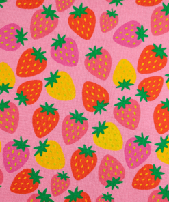 Strawberries Cotton Jersey Fabric 148cm Wide