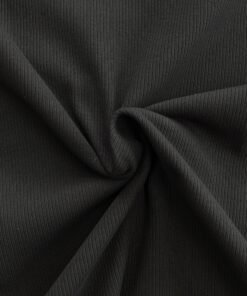 Black Ribbed Cotton Jersey Fabric 145cm Wide