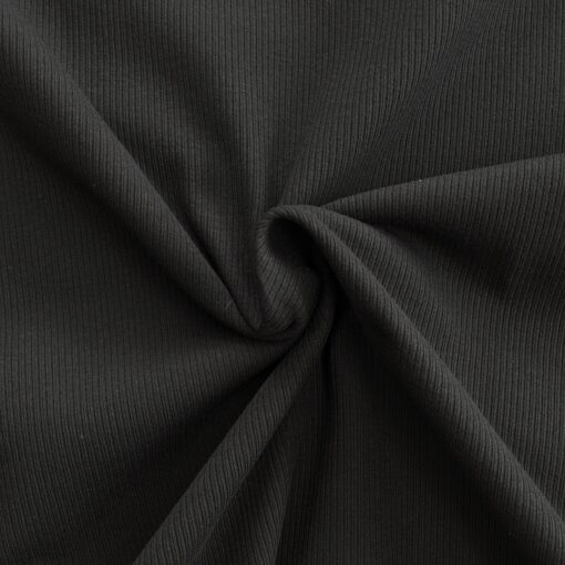 Black Ribbed Cotton Jersey Fabric 145cm Wide
