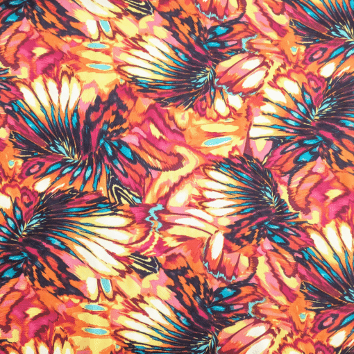 Groovy Retro Print 100% Viscose Sateen Fabric 150cm Wide Per Half Metre