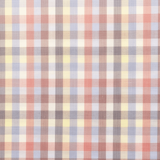 Multi Check 100% Pima Cotton Lawn Fabric Designer Deadstock By The Half Metre