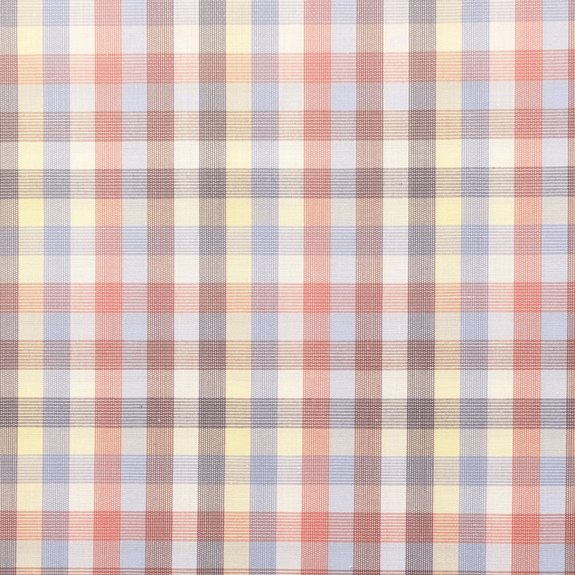 Multi Check 100% Pima Cotton Lawn Fabric Designer Deadstock By The Half Metre