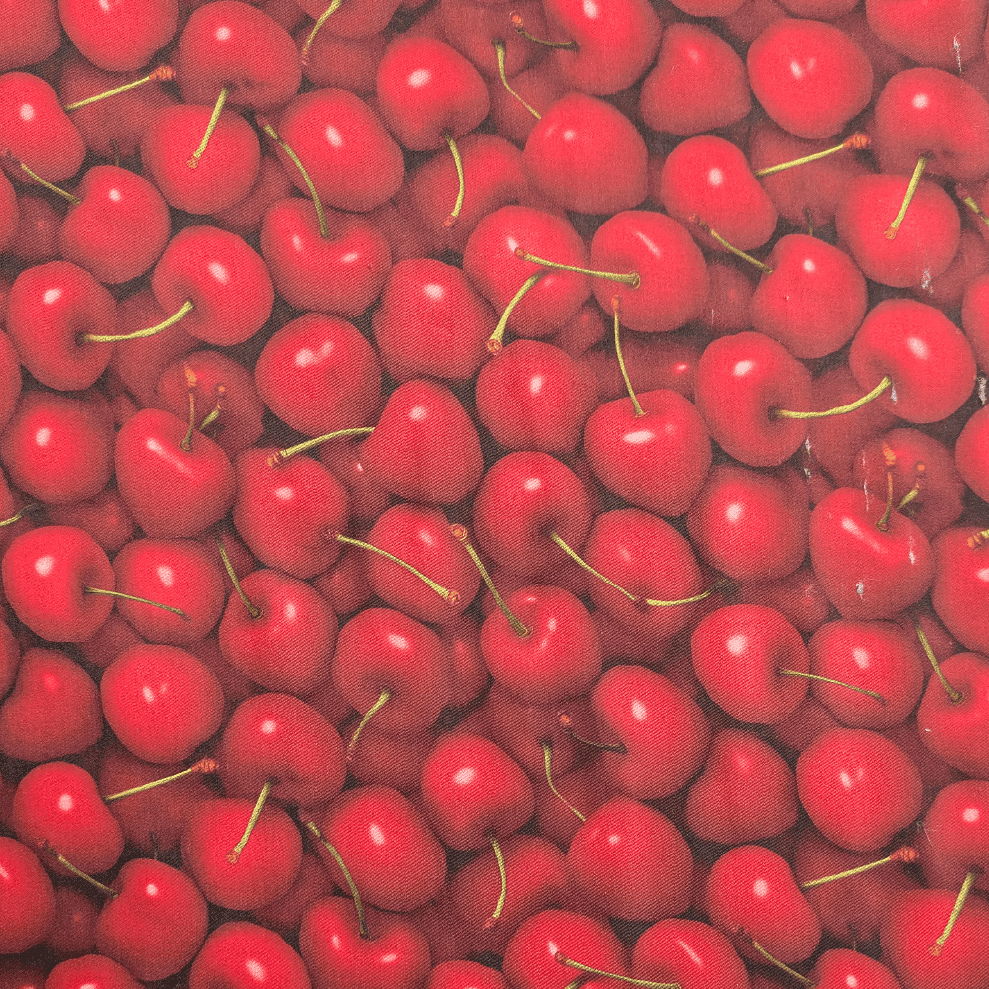 Cherry Print 100% Viscose Sateen Fabric 145cm Wide Per Half Metre