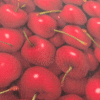 Cherry Print 100% Viscose Sateen Fabric 145cm Wide Per Half Metre
