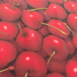 Cherry Print 100% Viscose Sateen Fabric 145cm Wide Per Half Metre